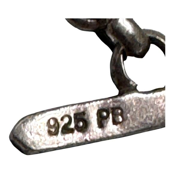 Labradorite & Sterling Silver Vintage Signed 925 PB Bracelet Toggle Clasp 7" - Picture 5 of 7